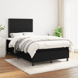 Slatted bed base with black mattress 120x190 cm fabric