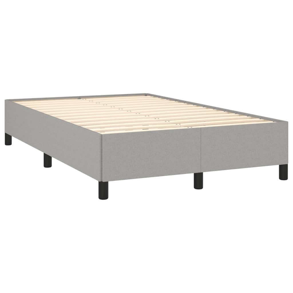 Light grey slatted bed base and mattress 120x190 cm fabric