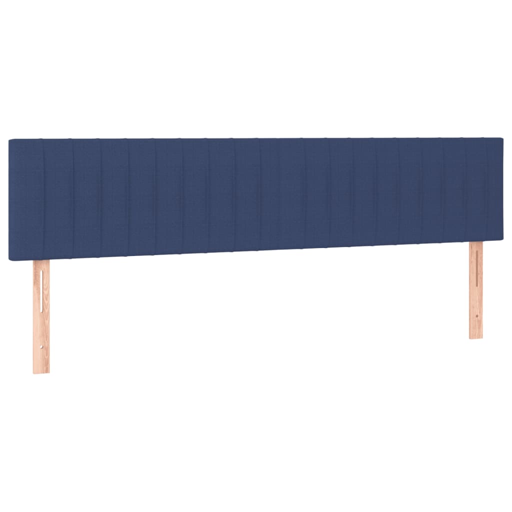 Slatted bed base with blue mattress 120x190 cm fabric