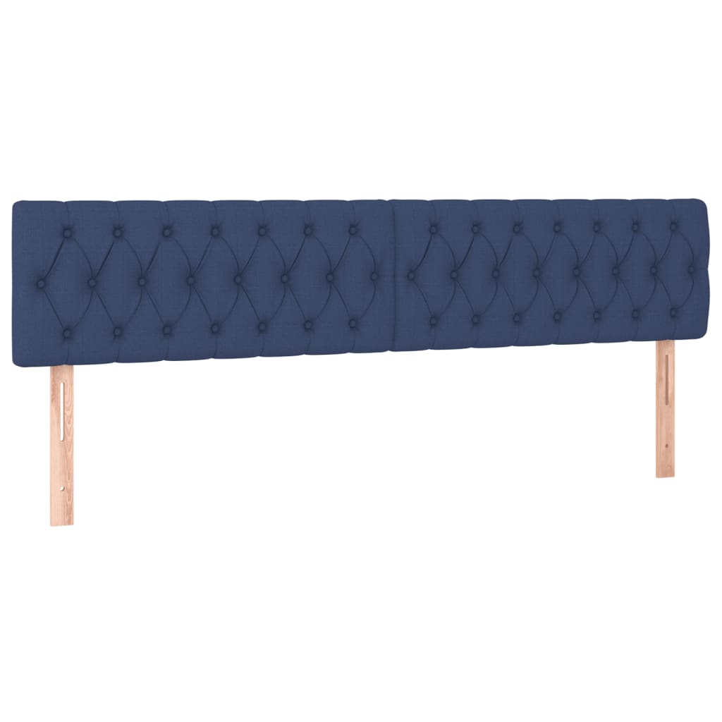 Slatted bed base with blue mattress 120x190 cm fabric