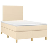 Slatted bed base with cream mattress 120x190 cm fabric