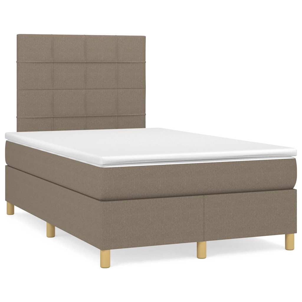 Sommier à lattes de lit avec matelas taupe 120x190 cm tissu