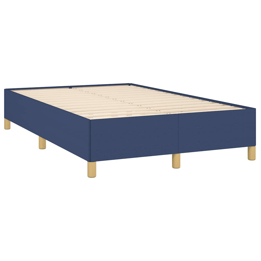 Slatted bed base with blue mattress 120x190 cm fabric