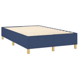 Slatted bed base with blue mattress 120x190 cm fabric