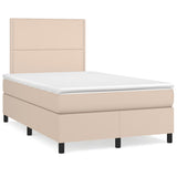 Sommier à lattes de lit matelas cappuccino 120x190cm similicuir