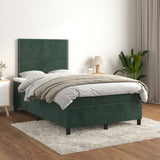 Slatted bed base with dark green mattress 120x190 cm