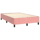 Slatted bed base with pink mattress 120x190 cm velvet