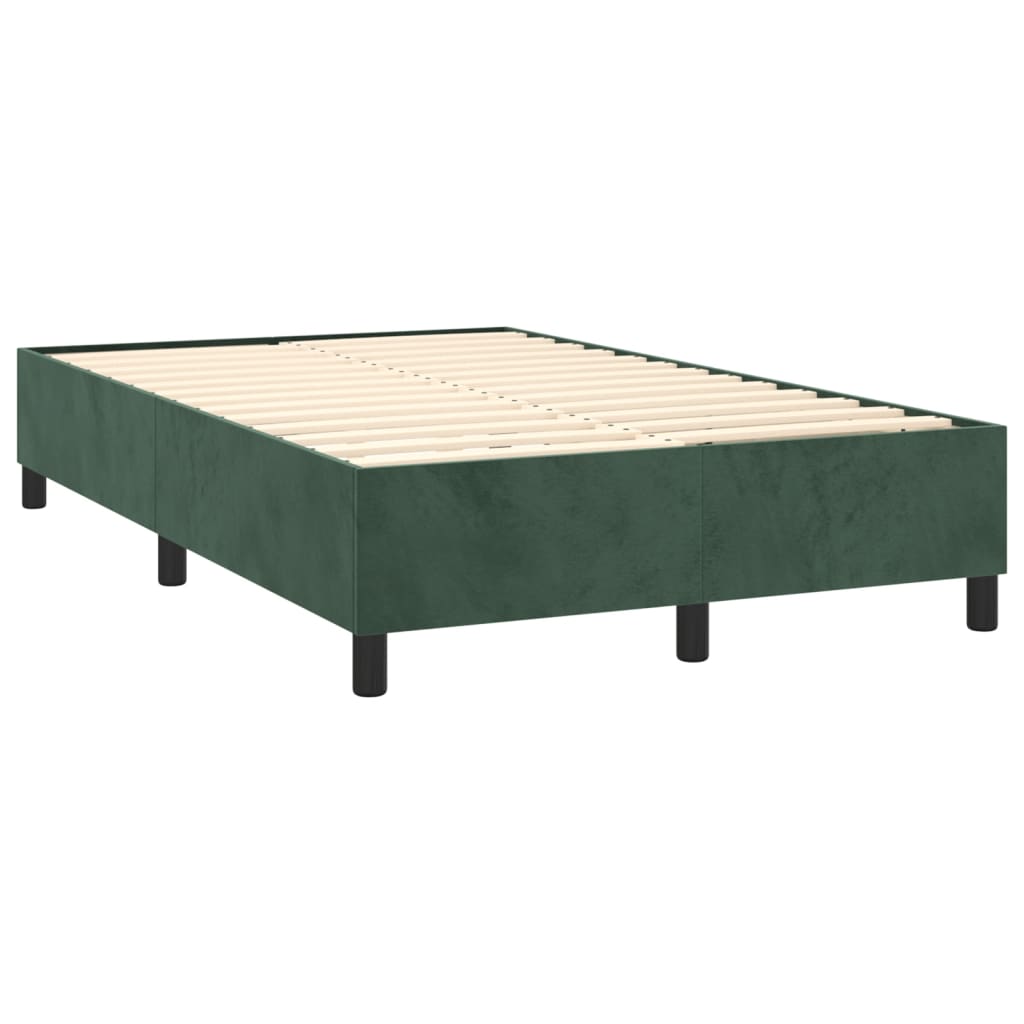 Slatted bed base with dark green mattress 120x190 cm