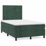 Slatted bed base with dark green mattress 120x190 cm