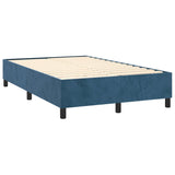 Dark blue slatted bed base and mattress 120x190cm velvet