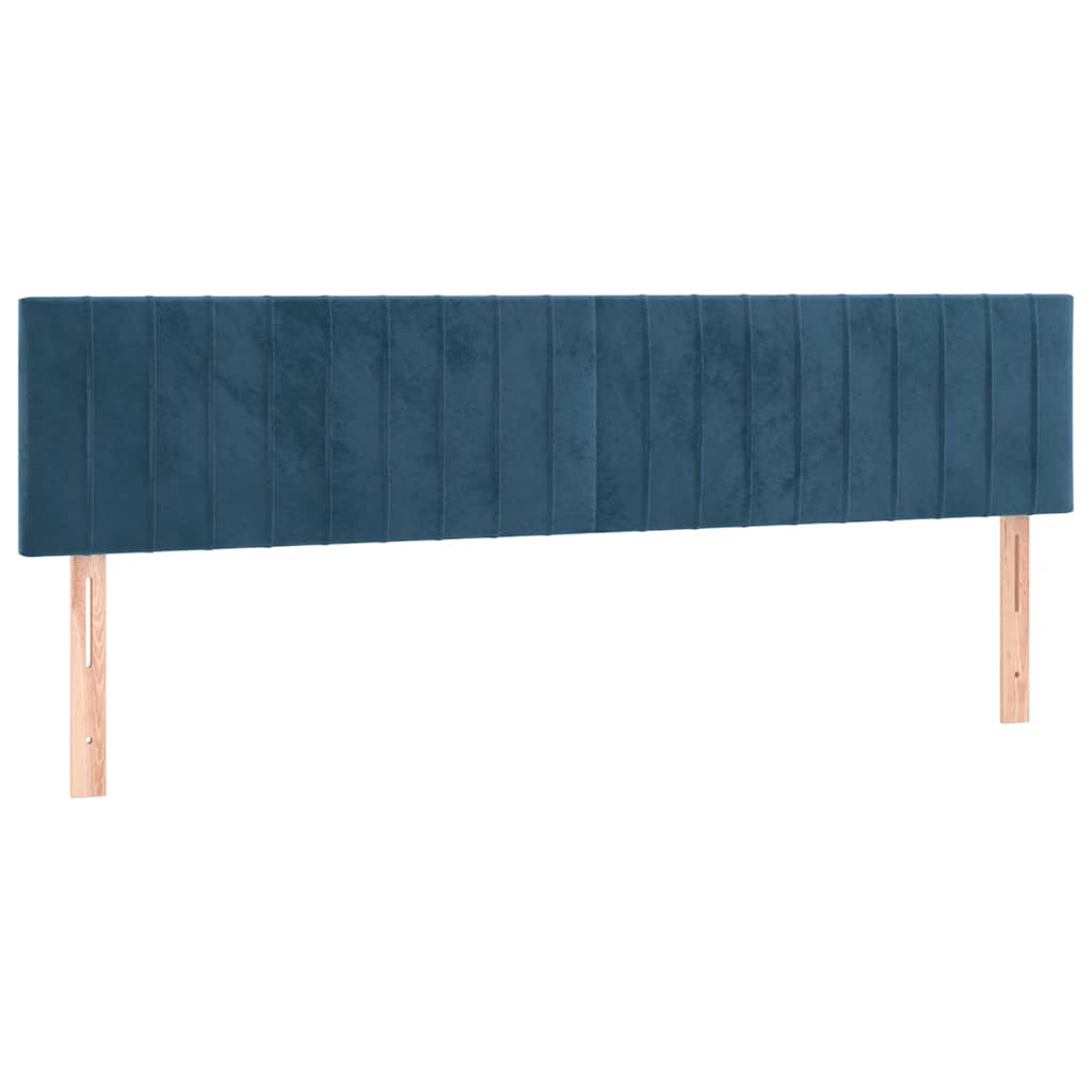 Dark blue slatted bed base and mattress 120x190cm velvet