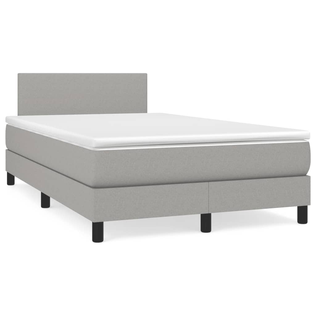 Sommier à lattes de lit matelas LED gris clair 120x190 cm tissu