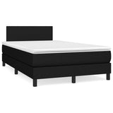 Sommier à lattes de lit matelas et LED noir 120x190 cm tissu