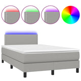 Sommier à lattes de lit matelas LED gris clair 120x190 cm tissu