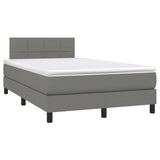 Sommier à lattes de lit matelas LED gris foncé 120x190 cm tissu