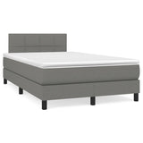 Sommier à lattes de lit matelas LED gris foncé 120x190 cm tissu