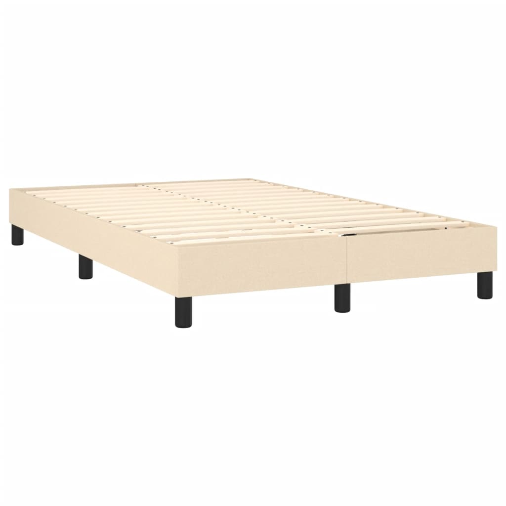 Sommier à lattes de lit matelas et LED crème 120x190 cm tissu