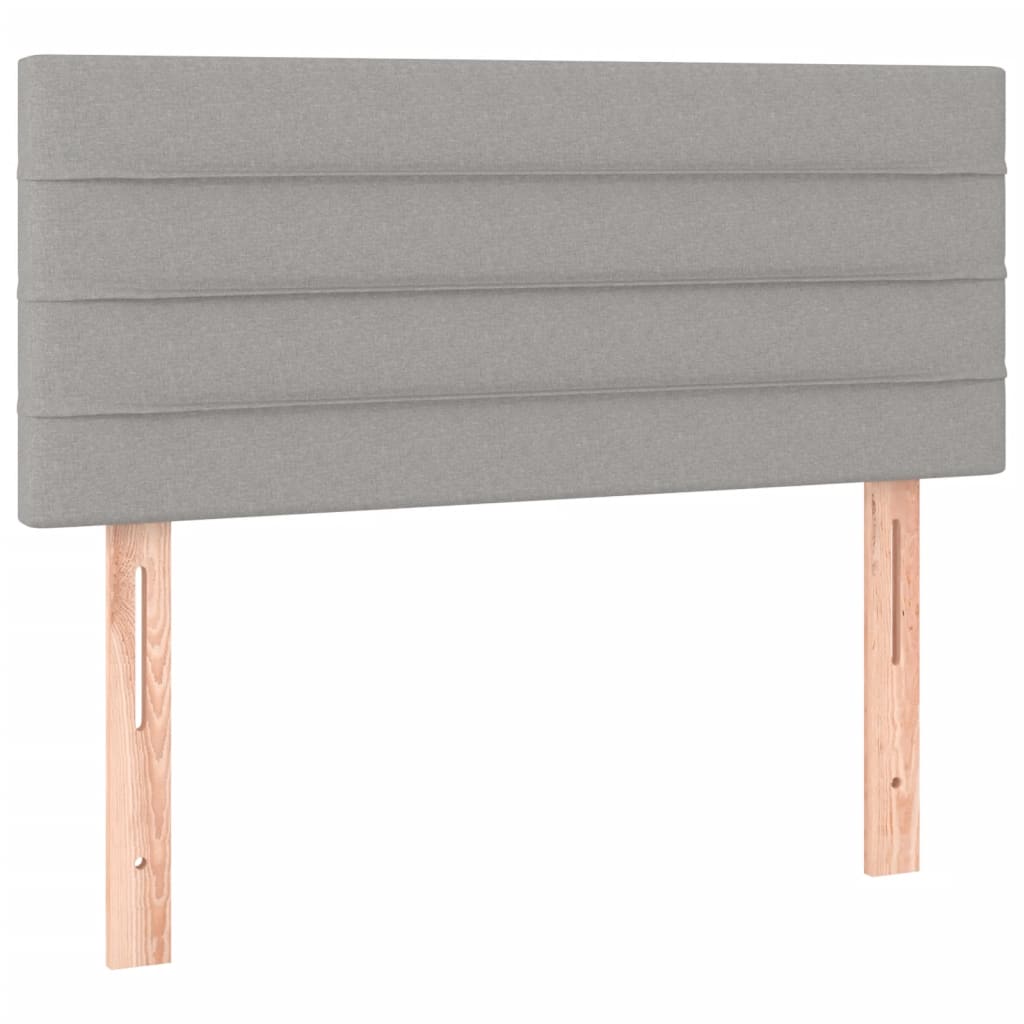 Sommier à lattes de lit matelas LED gris clair 120x190 cm tissu