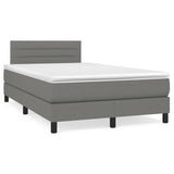 Slatted bed base LED mattress dark gray 120x190 cm fabric