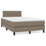 Sommier à lattes de lit matelas et LED taupe 120x190 cm tissu