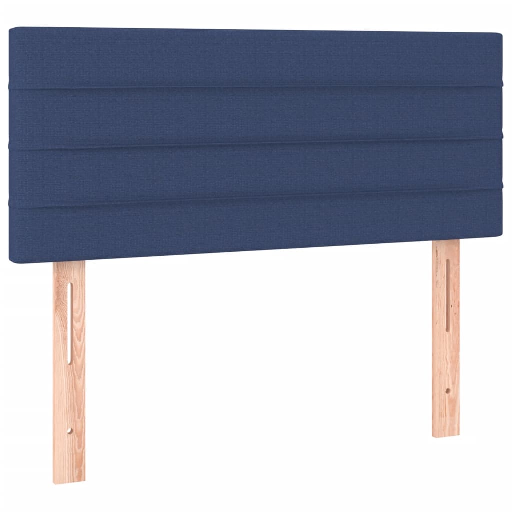 Sommier à lattes de lit matelas et LED bleu 120x190 cm tissu