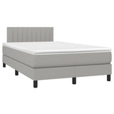 Sommier à lattes de lit matelas LED gris clair 120x190 cm tissu