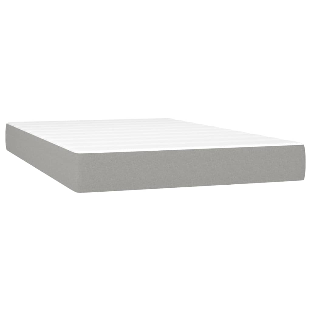 Sommier à lattes de lit matelas LED gris clair 120x190 cm tissu