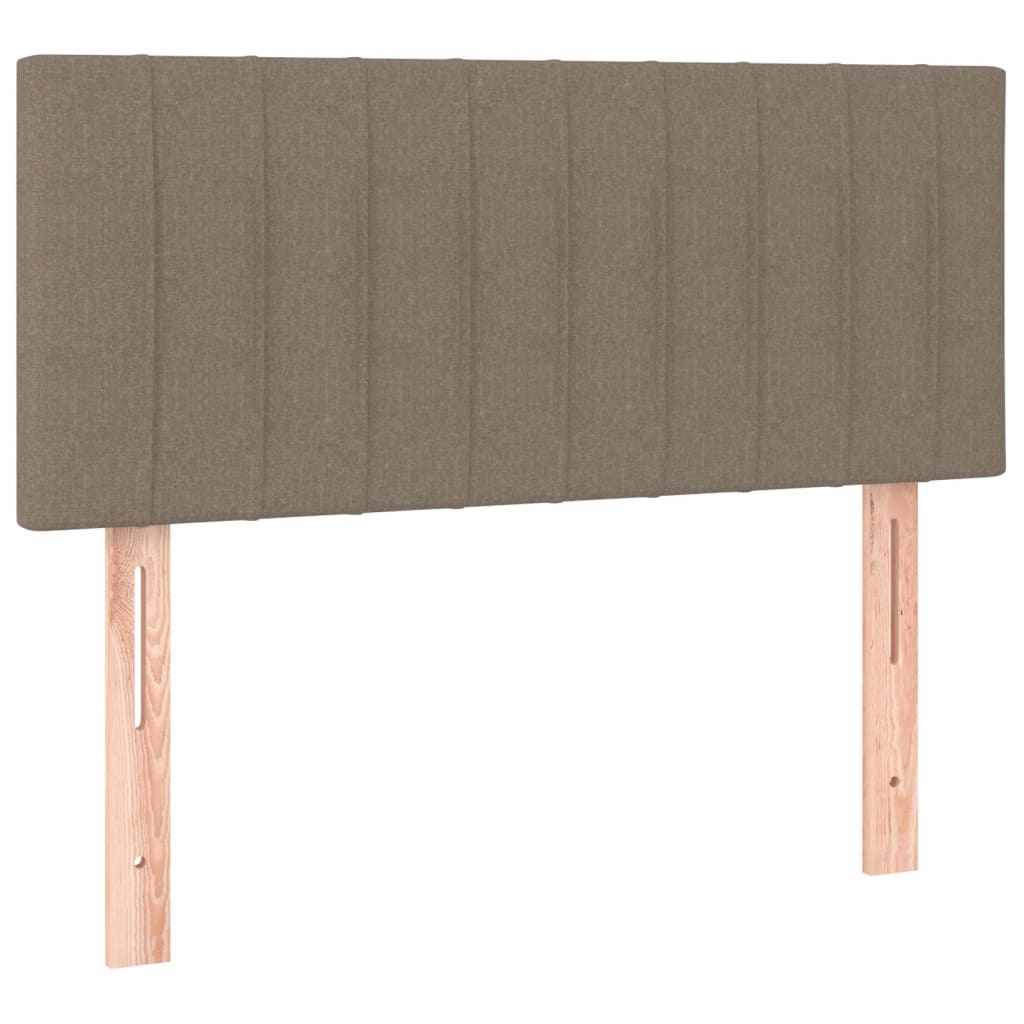 Sommier à lattes de lit matelas et LED taupe 120x190 cm tissu