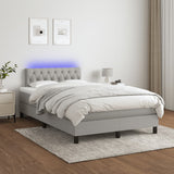 Slatted bed base LED mattress light gray 120x190 cm fabric