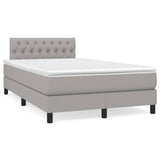 Sommier à lattes de lit matelas LED gris clair 120x190 cm tissu