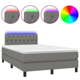 Sommier à lattes de lit matelas LED gris foncé 120x190 cm tissu