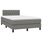 Sommier à lattes de lit matelas LED gris foncé 120x190 cm tissu