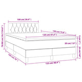 Sommier à lattes de lit matelas et LED marron foncé 120x190 cm