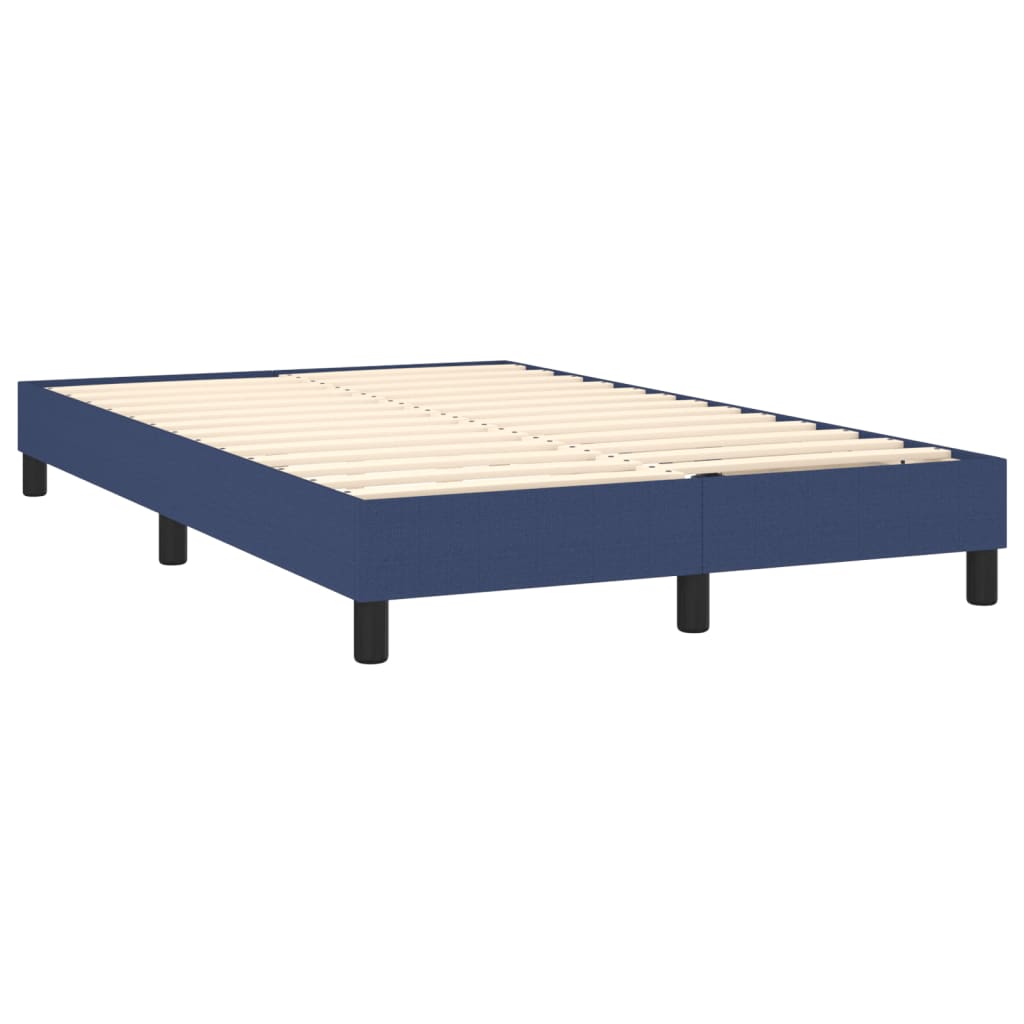 Sommier à lattes de lit matelas et LED bleu 120x190 cm tissu