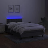 Slatted bed base LED mattress dark gray 120x190 cm fabric