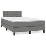 Slatted bed base LED mattress dark gray 120x190 cm fabric