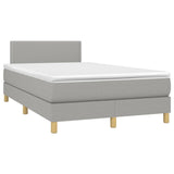 Sommier à lattes de lit matelas LED gris clair 120x190 cm tissu