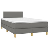 Sommier à lattes de lit matelas LED gris foncé 120x190 cm tissu