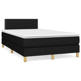 Sommier à lattes de lit matelas et LED noir 120x190 cm tissu