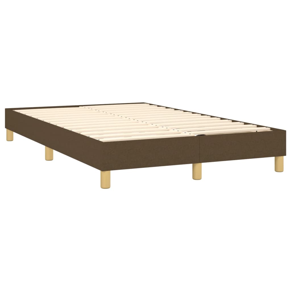 Sommier à lattes de lit matelas et LED marron foncé 120x190 cm