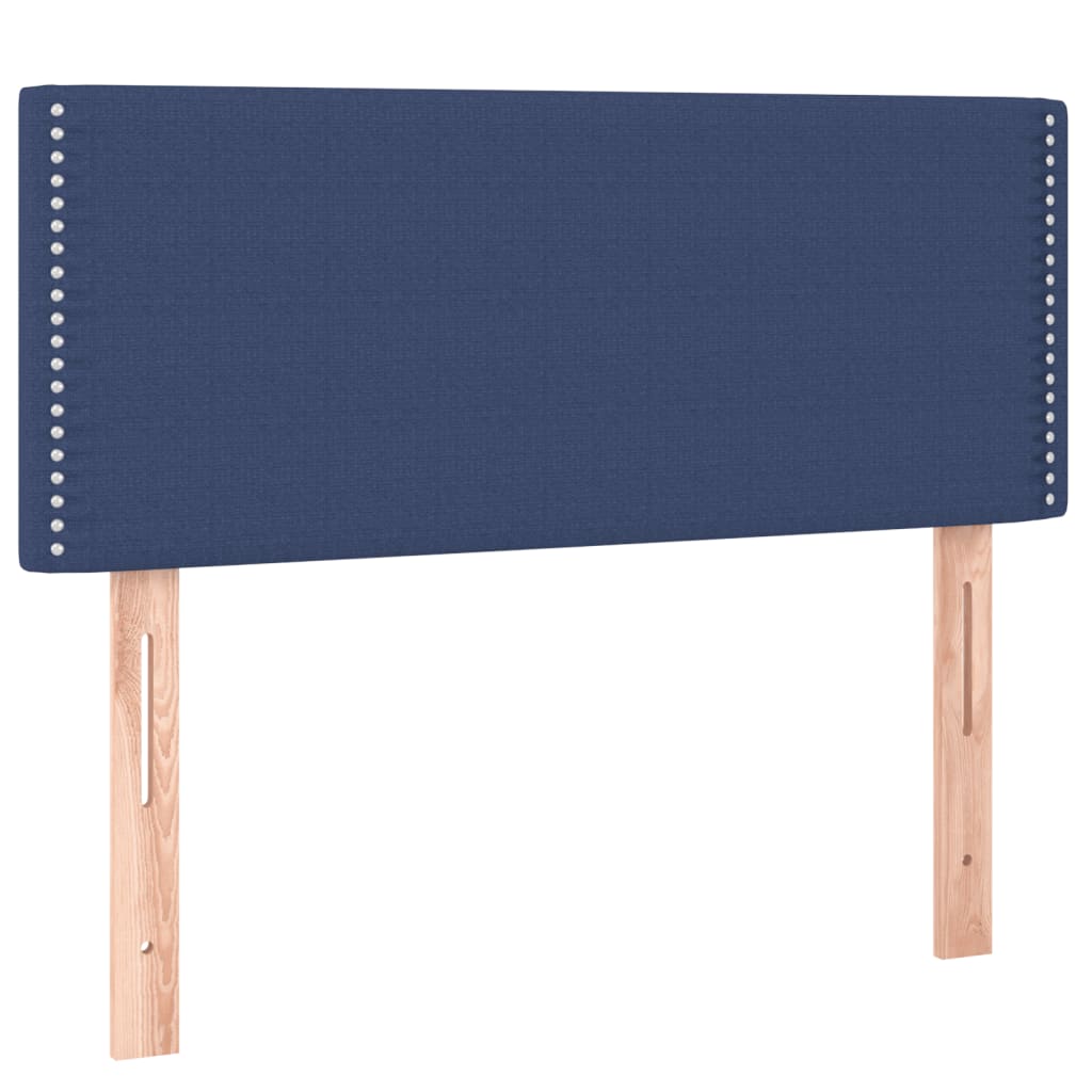 Sommier à lattes de lit matelas et LED bleu 120x190 cm tissu