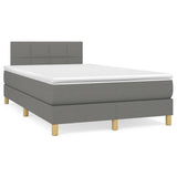 Sommier à lattes de lit matelas LED gris foncé 120x190 cm tissu