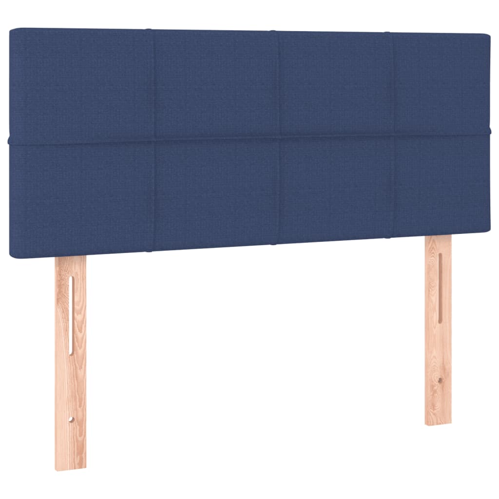 Sommier à lattes de lit matelas et LED bleu 120x190 cm tissu