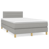 Sommier à lattes de lit matelas LED gris clair 120x190 cm tissu