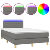 Sommier à lattes de lit matelas LED gris foncé 120x190 cm tissu