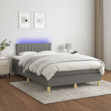 Sommier à lattes de lit matelas LED gris foncé 120x190 cm tissu