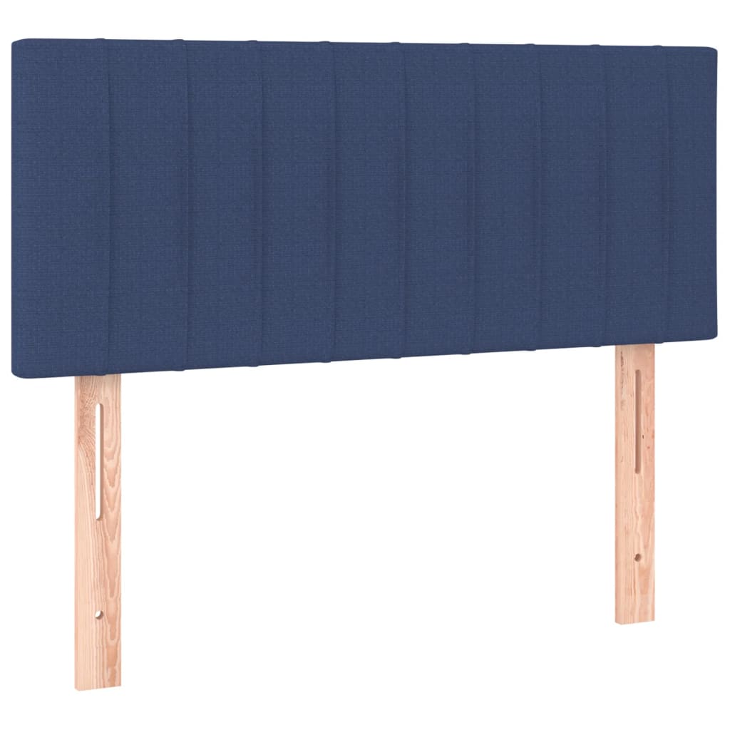 Bed slatted base mattress and blue LED 120x190 cm fabric