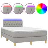 Sommier à lattes de lit matelas LED gris clair 120x190 cm tissu