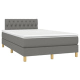 Sommier à lattes de lit matelas LED gris foncé 120x190 cm tissu