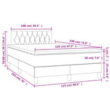 Sommier à lattes de lit matelas et LED taupe 120x190 cm tissu